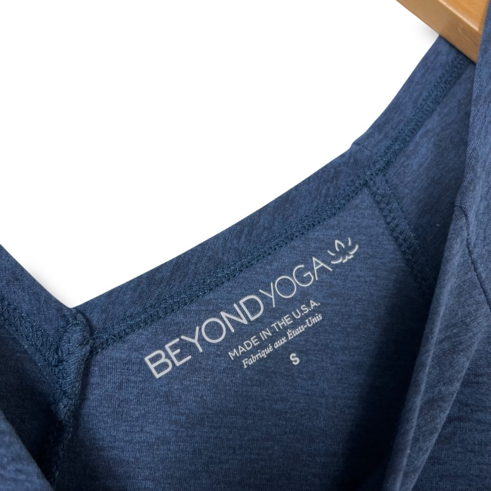 Beyond Yoga Spacedyed Crop shirt Ballet Top Blue Black Sm Yoga Made In USA EUC - Picture 3 of 7